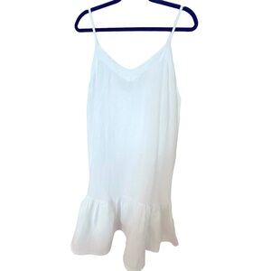 Italian Linen LG Dress white Bella Umbra Spaghetti Straps Bride bachelorette LWD